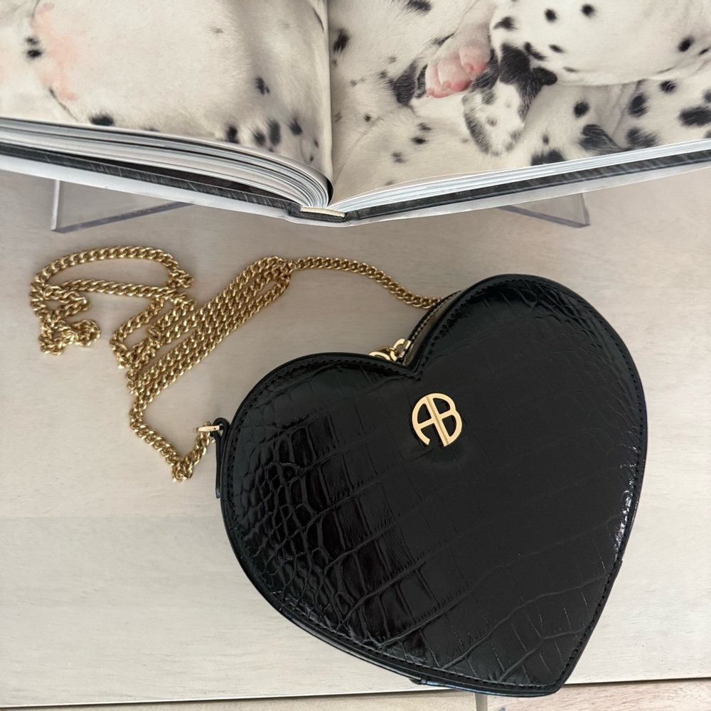 Anine Bing Leather Heart-Shaped Crossbody Bag